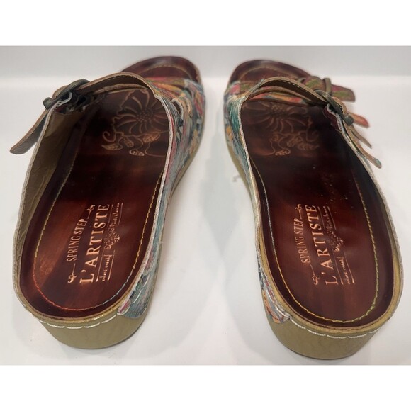Spring Step L'Artiste Dandi Floral Tie Dye Sandals Size 40 US 9 Slip On EUC - Picture 5 of 6